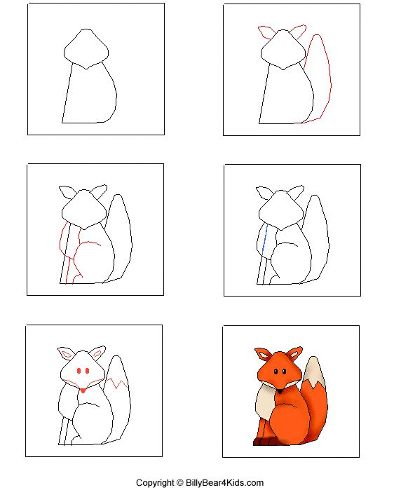 рисование лисы 2