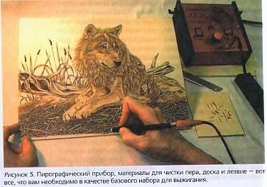 выжигание - волк