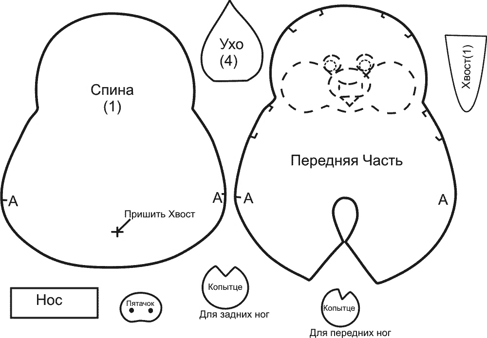 выкройка поросёнок